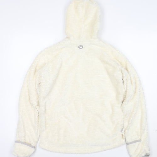 Sprayway Teens White Fleece Hooded Zip Jacket Size 14