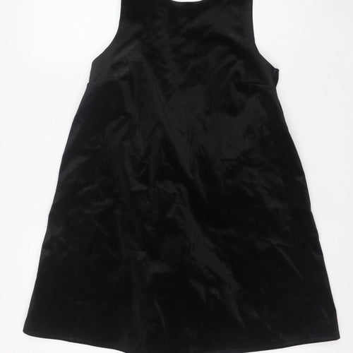 River Island Women’s Black Velvet Bow Mini Party Dress Size 8