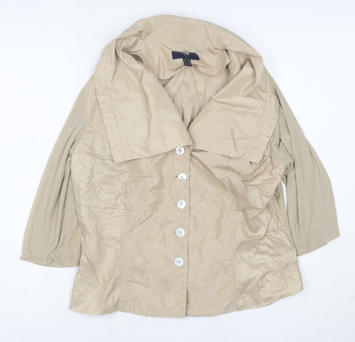 Kapaluá Women’s Beige Short Blazer Jacket Size 16 Lightweight Classic Style