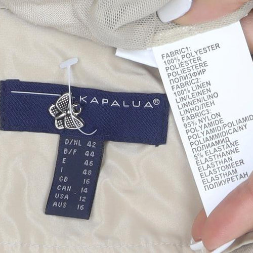 Kapaluá Women’s Beige Short Blazer Jacket Size 16 Lightweight Classic Style