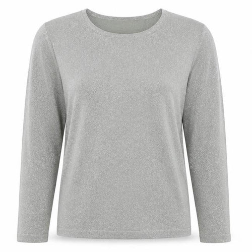 Valerie Stevens Petites Silver Long Sleeve Knit Top Women’s M