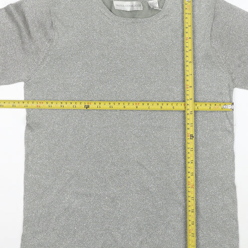 Valerie Stevens Petites Silver Long Sleeve Knit Top Women’s M