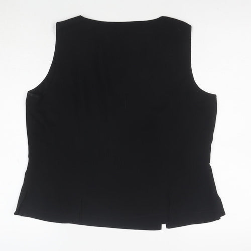 Jacques Vert Women's Black Sleeveless Blouse Size 16