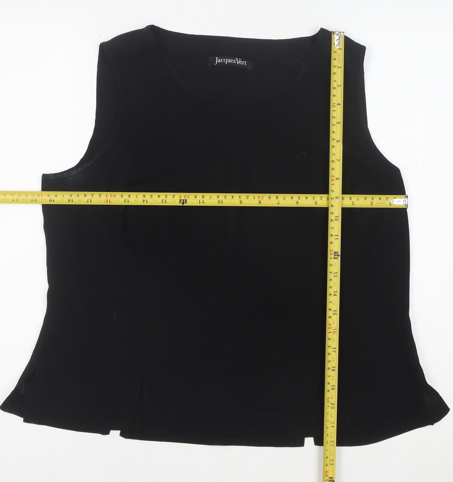 Jacques Vert Women's Black Sleeveless Blouse Size 16