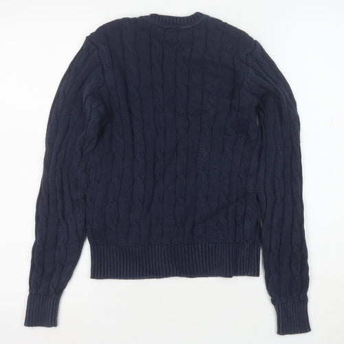 U.S. Polo Assn. Women's Blue Cable-Knit Cotton Jumper S