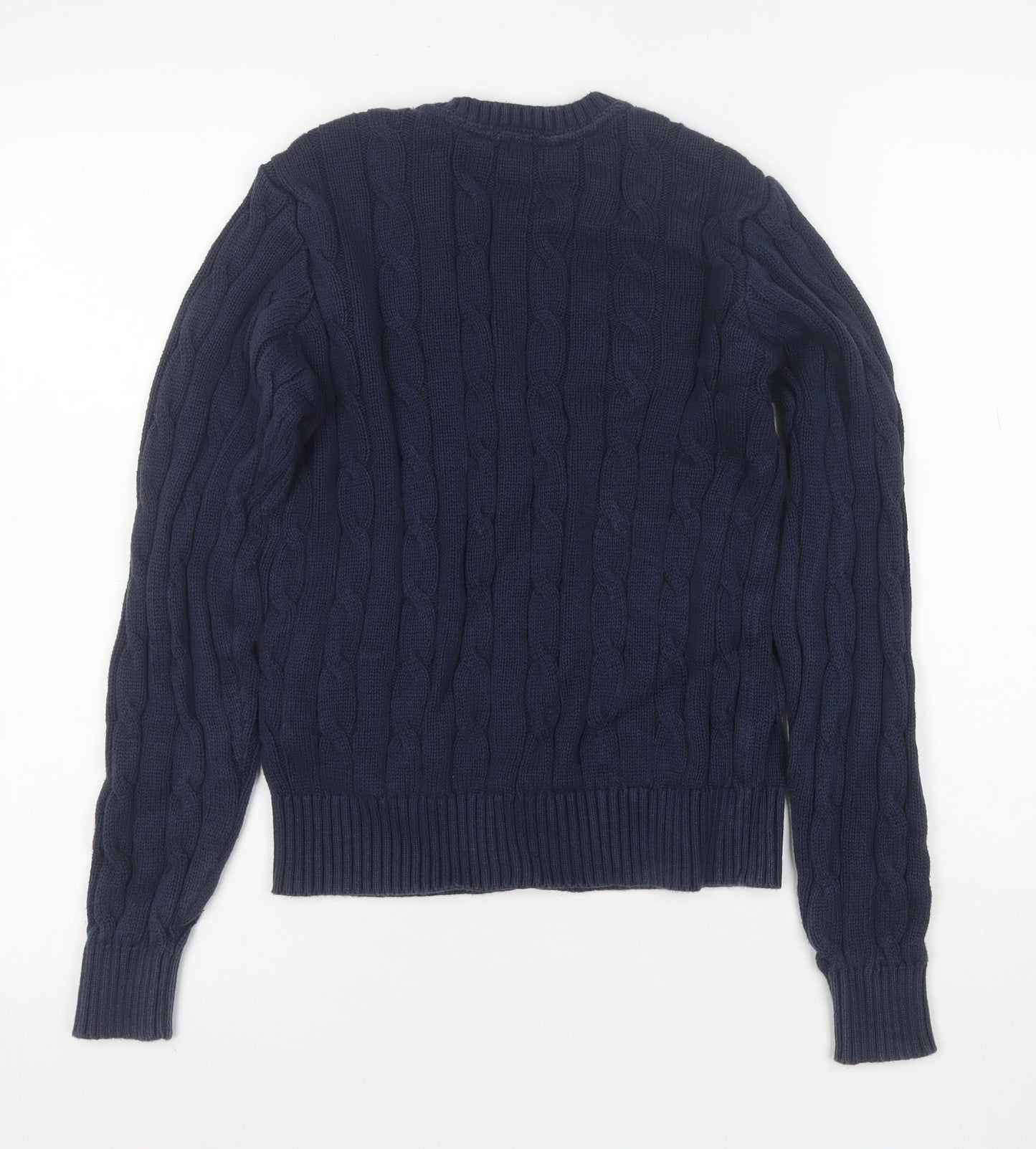 U.S. Polo Assn. Women's Blue Cable-Knit Cotton Jumper S