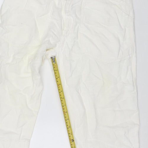 RA.RE Womens Ivory Linen Cotton Cargo Trousers Size 33
