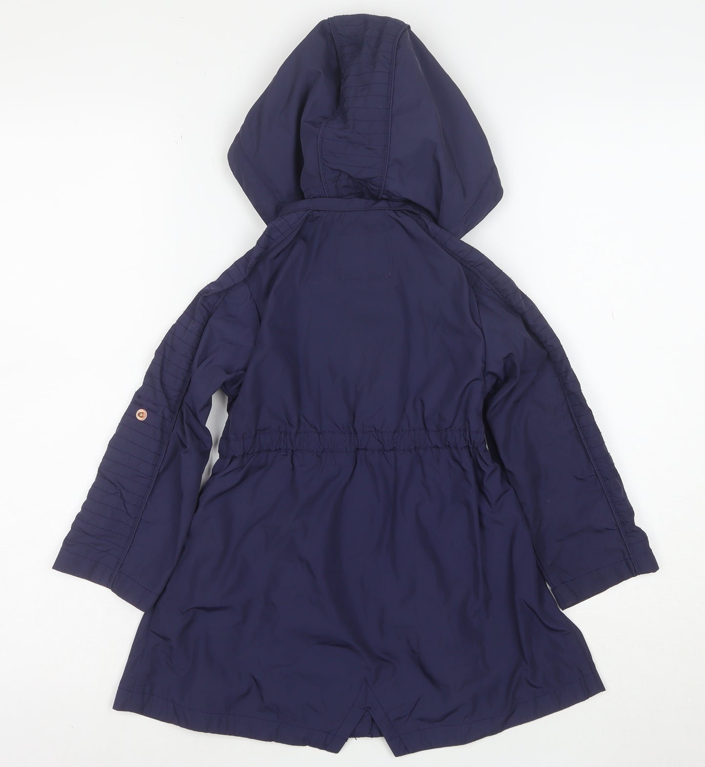 Baker by Ted Baker Girls Blue Hooded Mid-Length Parka Coat Age 4