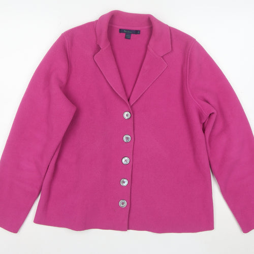 Boden Women Pink Fleece Blazer Jacket Size M Button Up