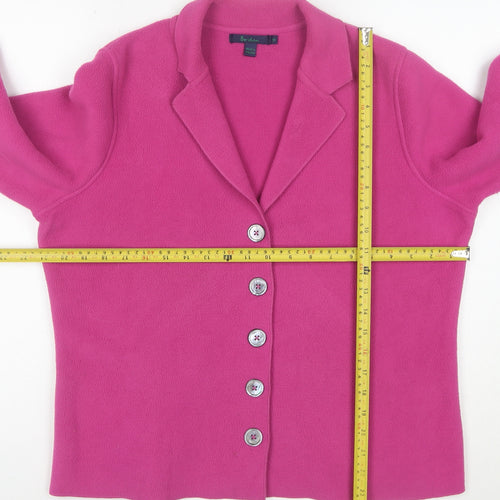 Boden Women Pink Fleece Blazer Jacket Size M Button Up