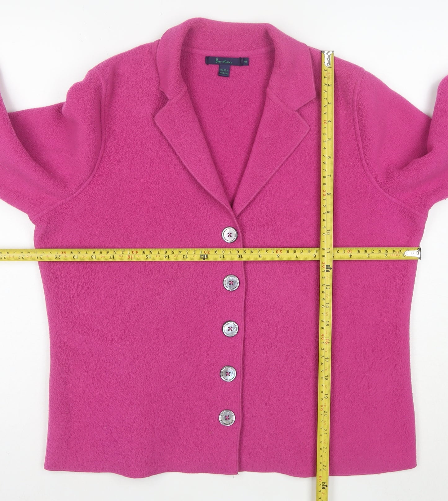 Boden Women Pink Fleece Blazer Jacket Size M Button Up