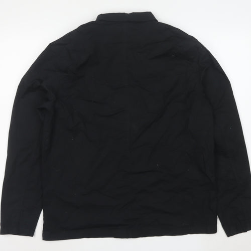 ARNE Men's Black XL Slim Fit Cotton Zip Up Jacket
