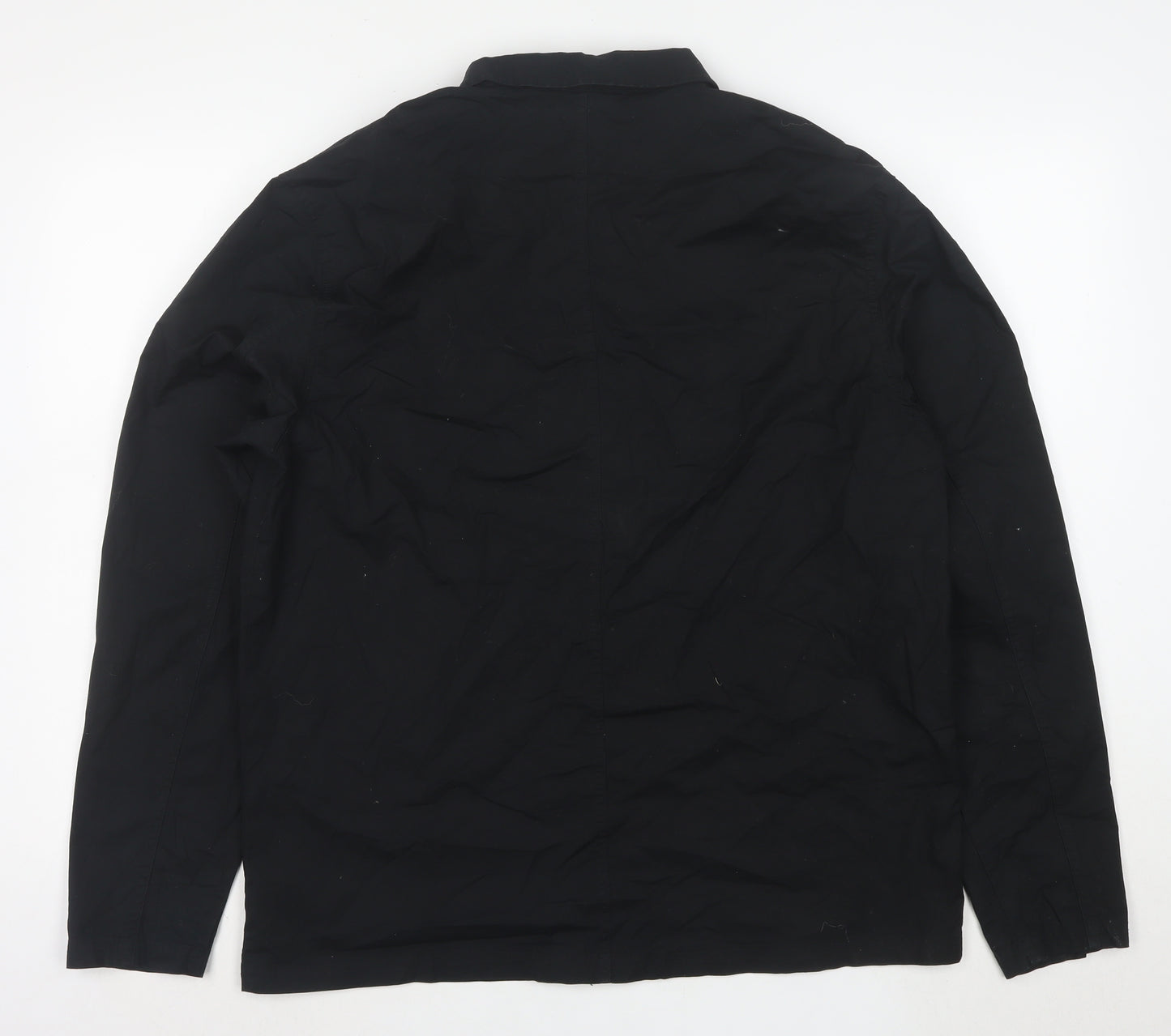 ARNE Men's Black XL Slim Fit Cotton Zip Up Jacket