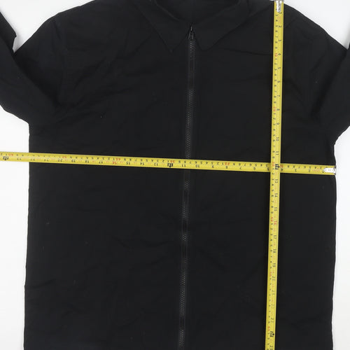 ARNE Men's Black XL Slim Fit Cotton Zip Up Jacket