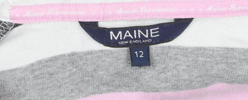 Maine New England Womens Multicoloured Striped Cotton Rugby Top Size 12