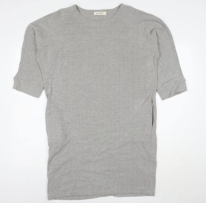 Lily & Me Womens Grey Size 12 Jersey T-Shirt Dress