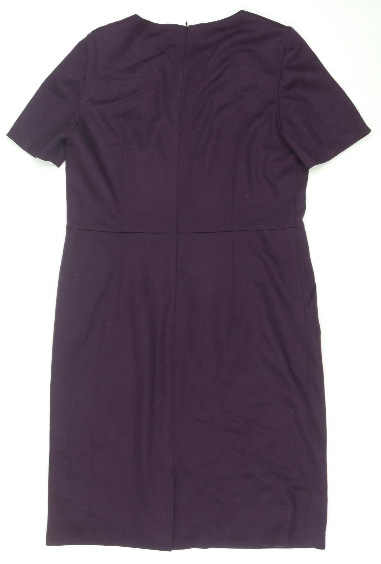 Basler Women Purple Short Sleeve Sheath Kneelength Dress Size 12