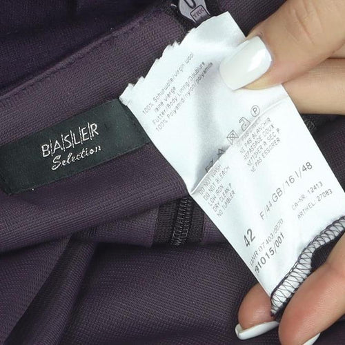 Basler Women Purple Short Sleeve Sheath Kneelength Dress Size 12