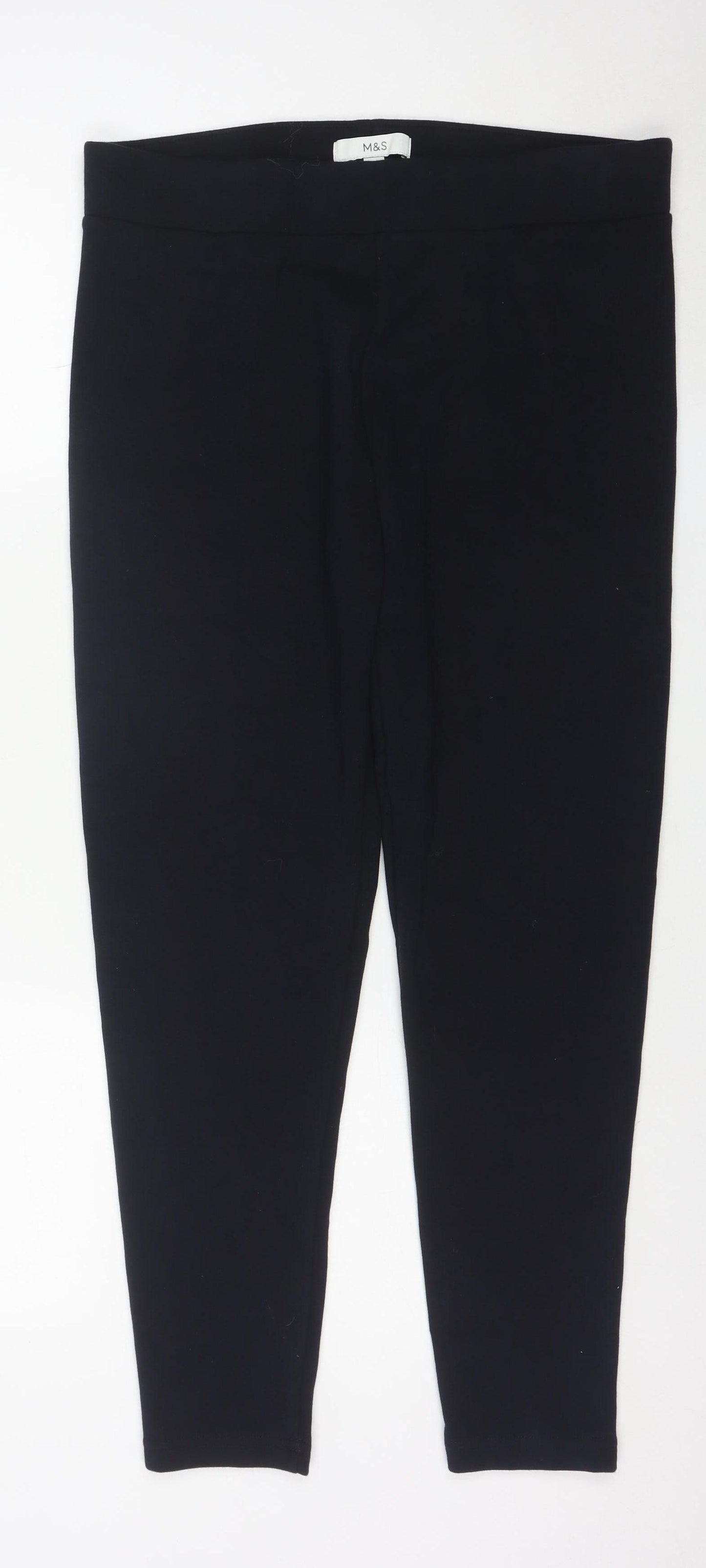 Marks and Spencer Women's Black Size 16 Regular Stretch Leggings