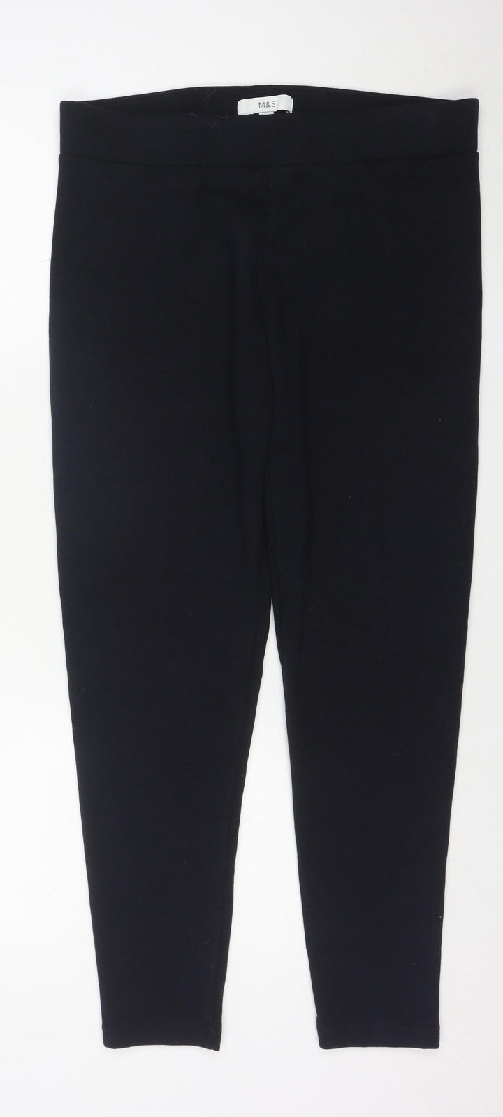 Marks and Spencer Women's Black Size 16 Regular Stretch Leggings