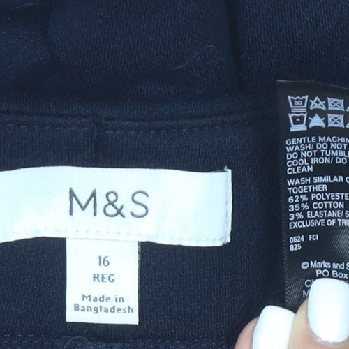 Marks and Spencer Women's Black Size 16 Regular Stretch Leggings