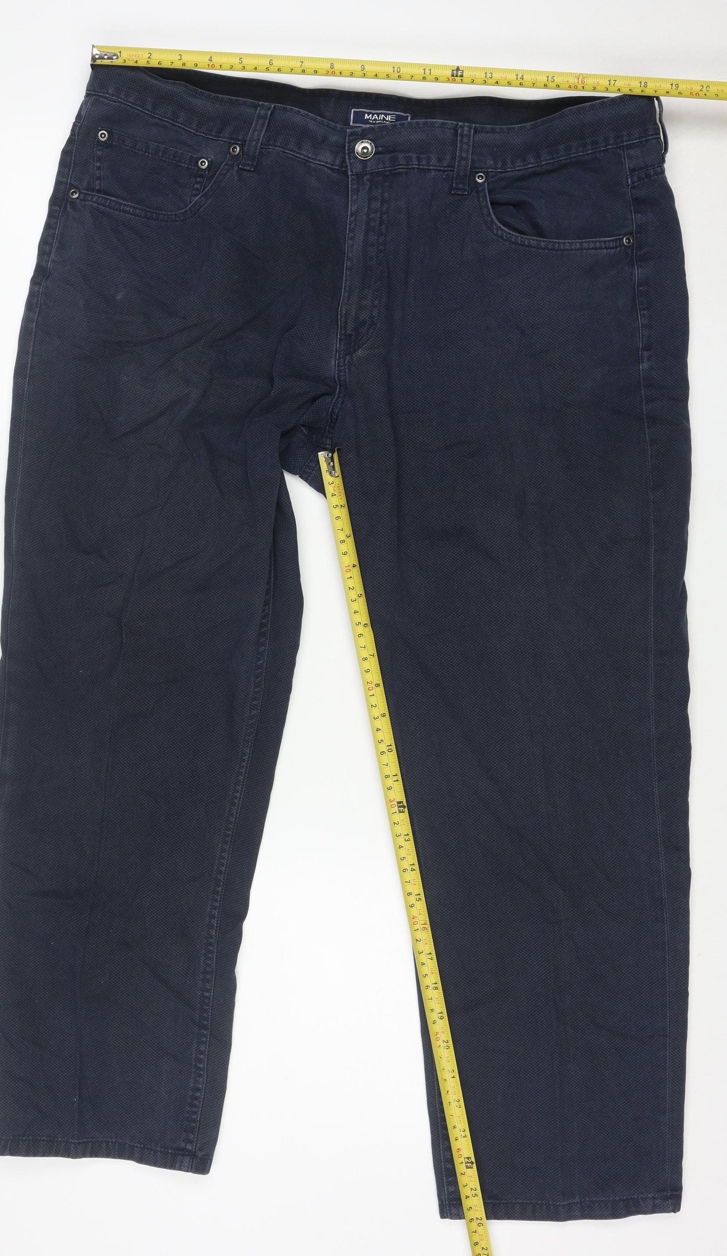 Maine New England Men's Blue 40S Chino Trousers Cotton Stretch