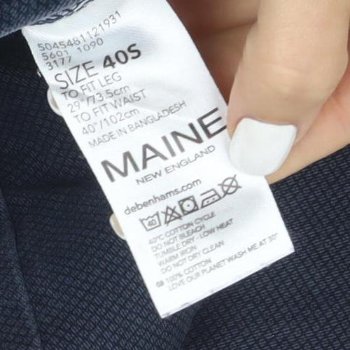 Maine New England Men's Blue 40S Chino Trousers Cotton Stretch
