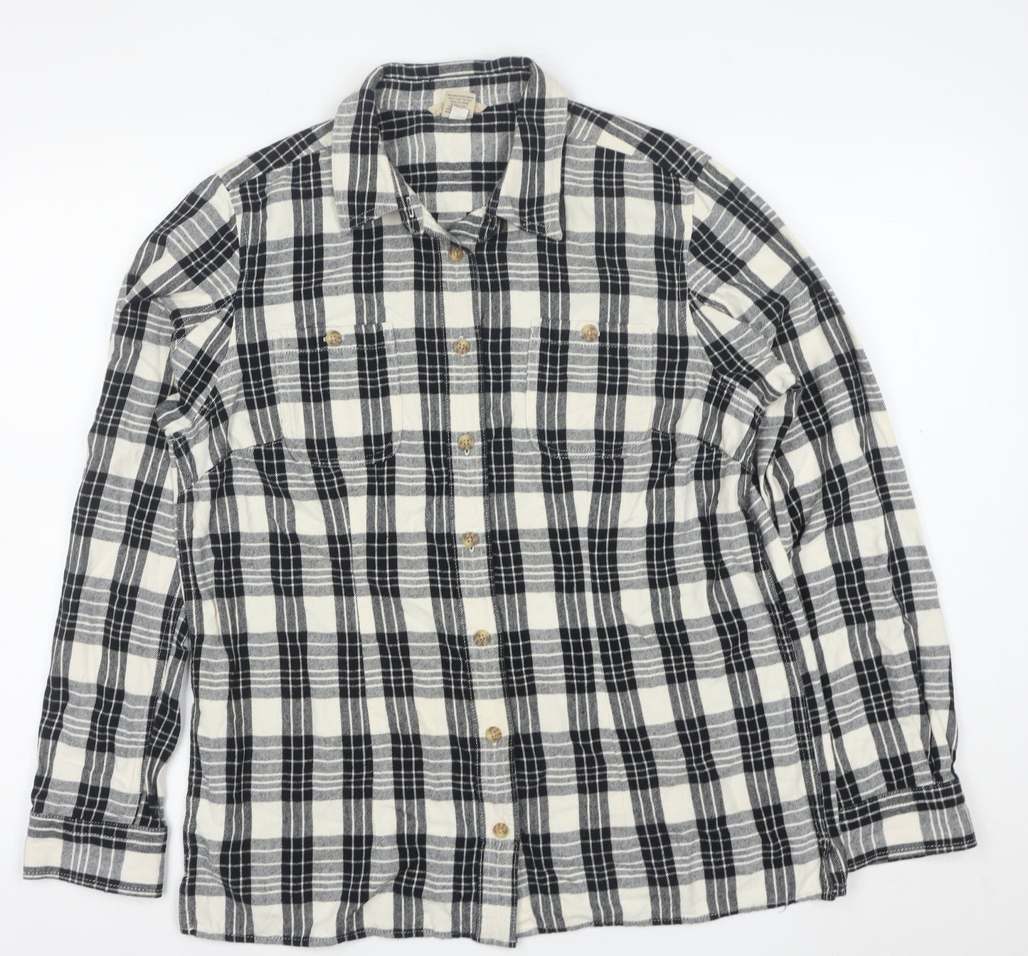 Prototype Trading Men's Black Check Flannel Button-Up Shirt M