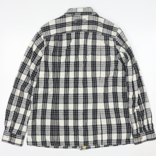 Prototype Trading Men's Black Check Flannel Button-Up Shirt M