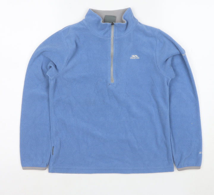 Trespass Boys Blue Fleece 1/2 Zip Pullover Hoodie 9-10 Years