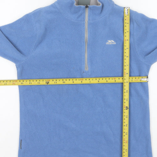 Trespass Boys Blue Fleece 1/2 Zip Pullover Hoodie 9-10 Years