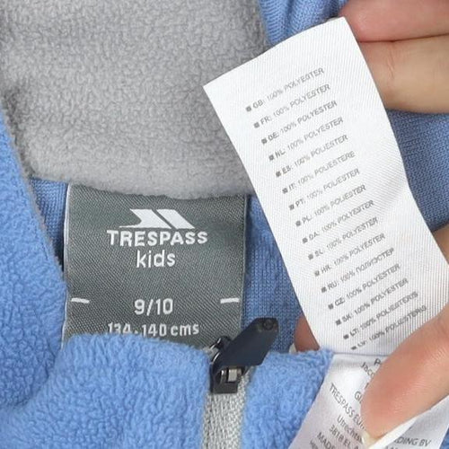 Trespass Boys Blue Fleece 1/2 Zip Pullover Hoodie 9-10 Years