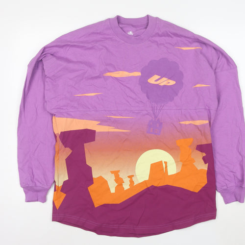Disney Women Purple Up Paradise Falls Long Sleeve Jersey T-Shirt S