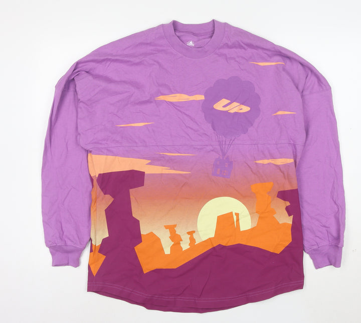 Disney Women Purple Up Paradise Falls Long Sleeve Jersey T-Shirt S