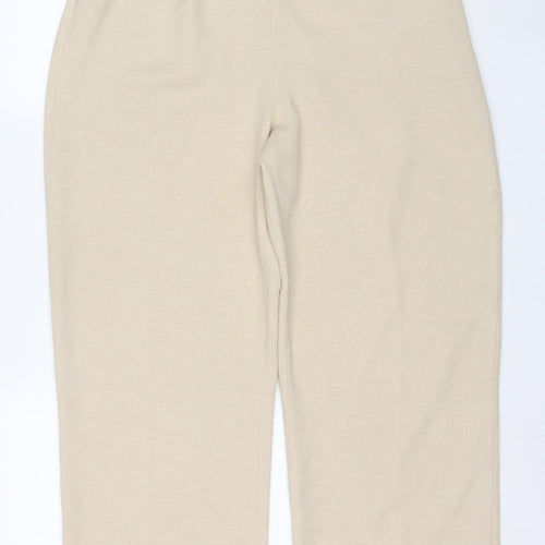 Eastex Women Beige High Rise Straight Trousers Size 12