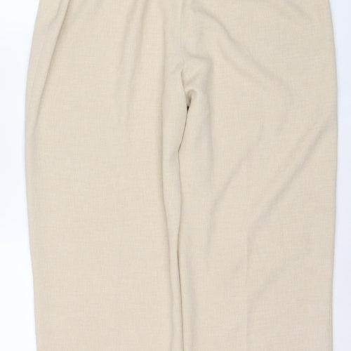 Eastex Women Beige High Rise Straight Trousers Size 12