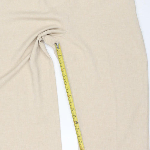 Eastex Women Beige High Rise Straight Trousers Size 12