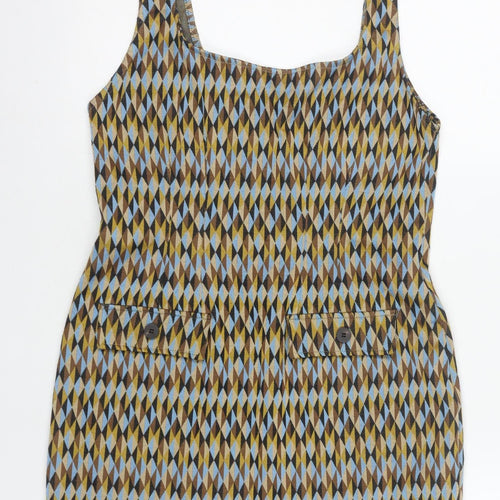 ZARA Women Multicoloured S Geometric Pinafore Dress