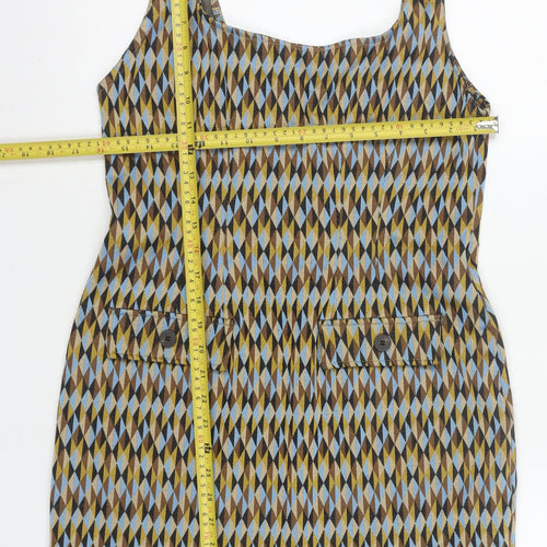 ZARA Women Multicoloured S Geometric Pinafore Dress