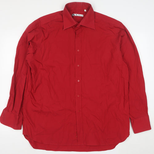 Ben Sherman Men's Red 17 Long Sleeve Regular Fit Button-Up Shirt