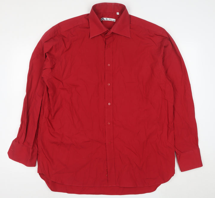 Ben Sherman Men's Red 17 Long Sleeve Regular Fit Button-Up Shirt