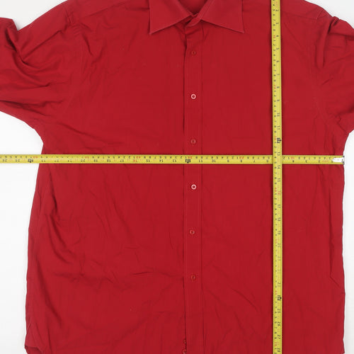 Ben Sherman Men's Red 17 Long Sleeve Regular Fit Button-Up Shirt