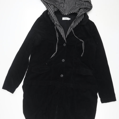 Myrine Essentials Women’s Black Corduroy Hooded Jacket Size L