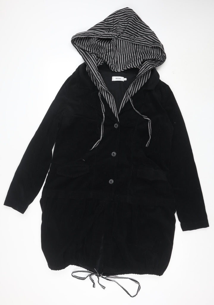 Myrine Essentials Women’s Black Corduroy Hooded Jacket Size L
