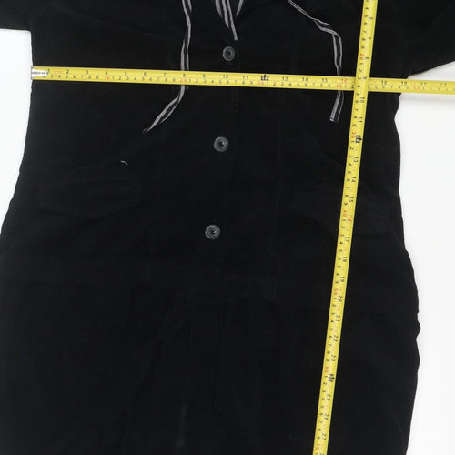 Myrine Essentials Women’s Black Corduroy Hooded Jacket Size L