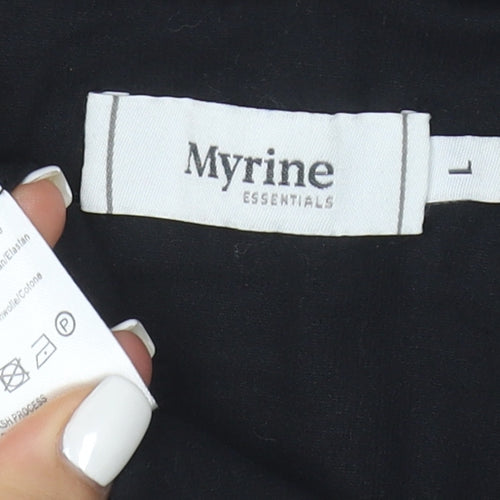 Myrine Essentials Women’s Black Corduroy Hooded Jacket Size L
