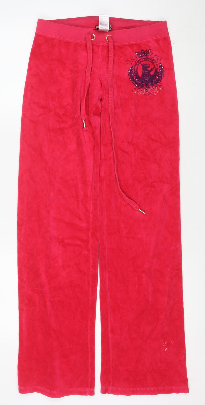 Juicy Couture Womens Pink Velour Sweatpants XS Petite Drawstring