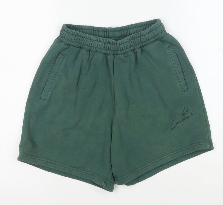 Couture Women’s Green Sweat Shorts Size 8 Cotton Jersey Activewear