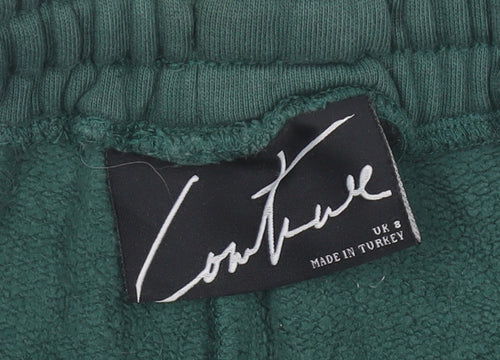 Couture Women’s Green Sweat Shorts Size 8 Cotton Jersey Activewear