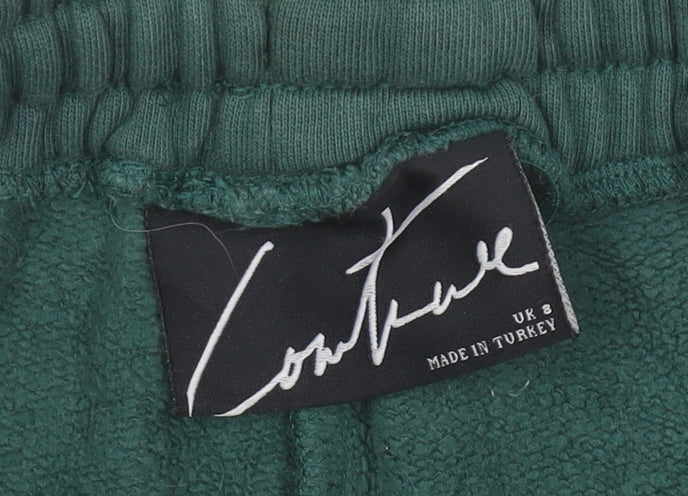 Couture Women’s Green Sweat Shorts Size 8 Cotton Jersey Activewear
